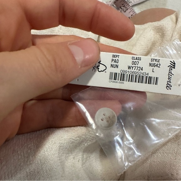 Madewell linen ruched button front top natural undyed - Picture 6 of 7